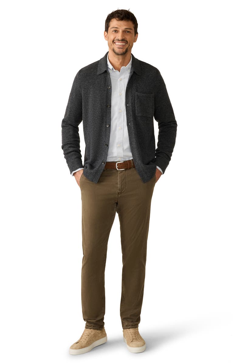 Faherty Wool & Cashmere Sweater Overshirt, Alternate, color, Charcoal Melange
