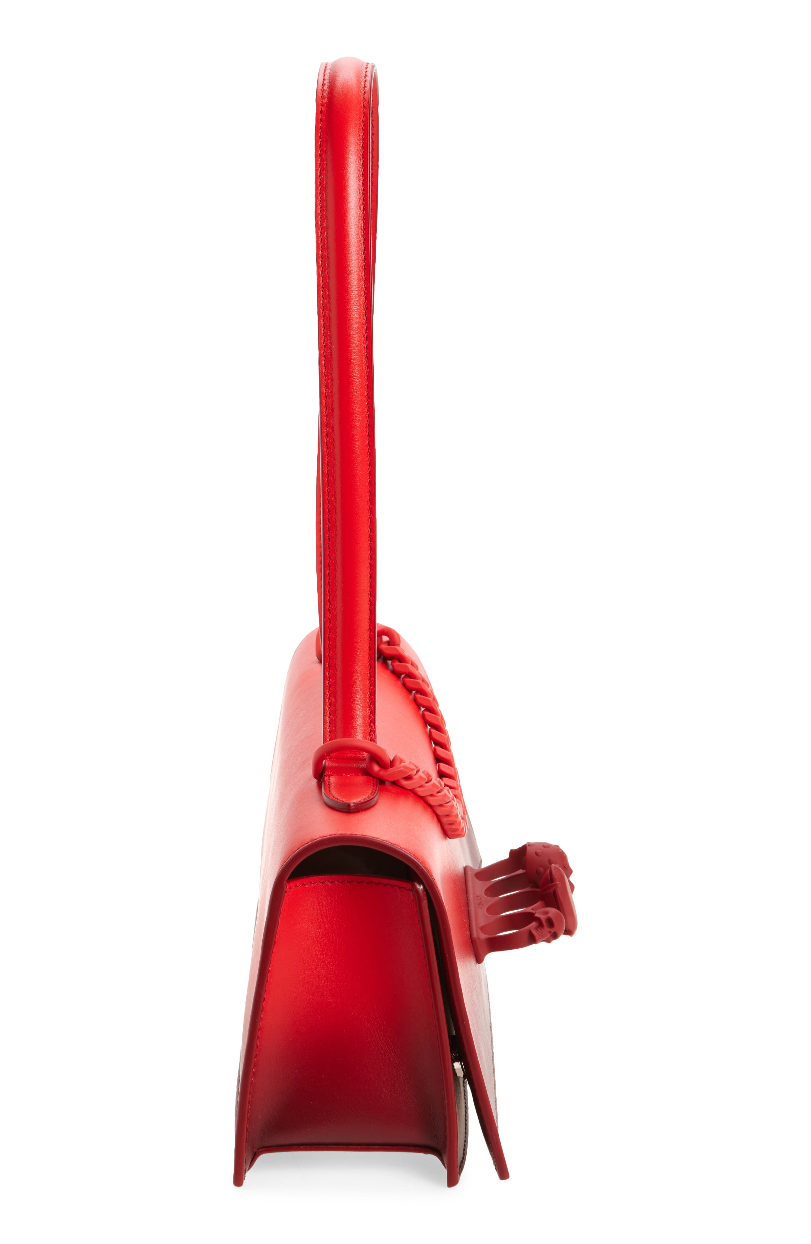 McQueen Jewelled Gradient Leather Top Handle Bag, Alternate, color, Lipstick Red Degrade