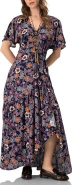 IVONNE V-Neck Wrap Maxi Dress