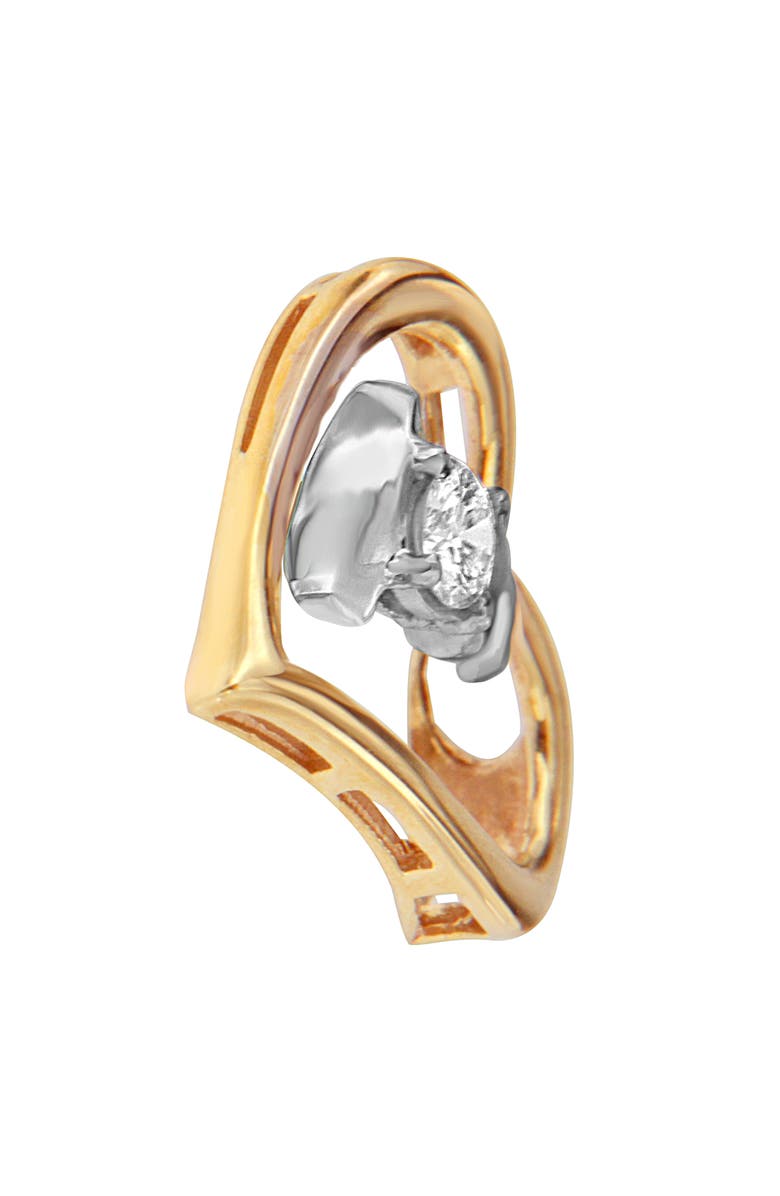 Haus of Brilliance Espira 10K Two-Tone Gold 1/10 cttw Diamond Pendant Necklace, Alternate, color, Yellow