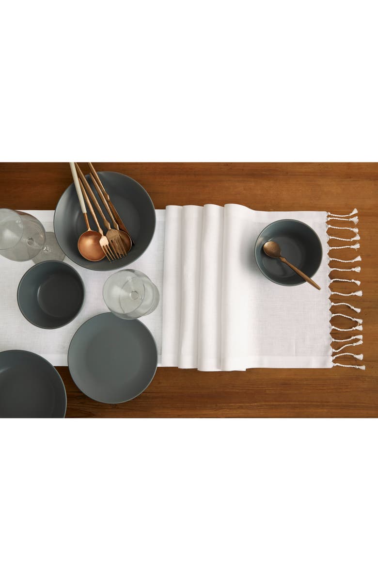 Solino Home Linen Table Runner for Dining Table, Holiday and Everyday Table Decor - Twisted Fringe, Alternate, color,