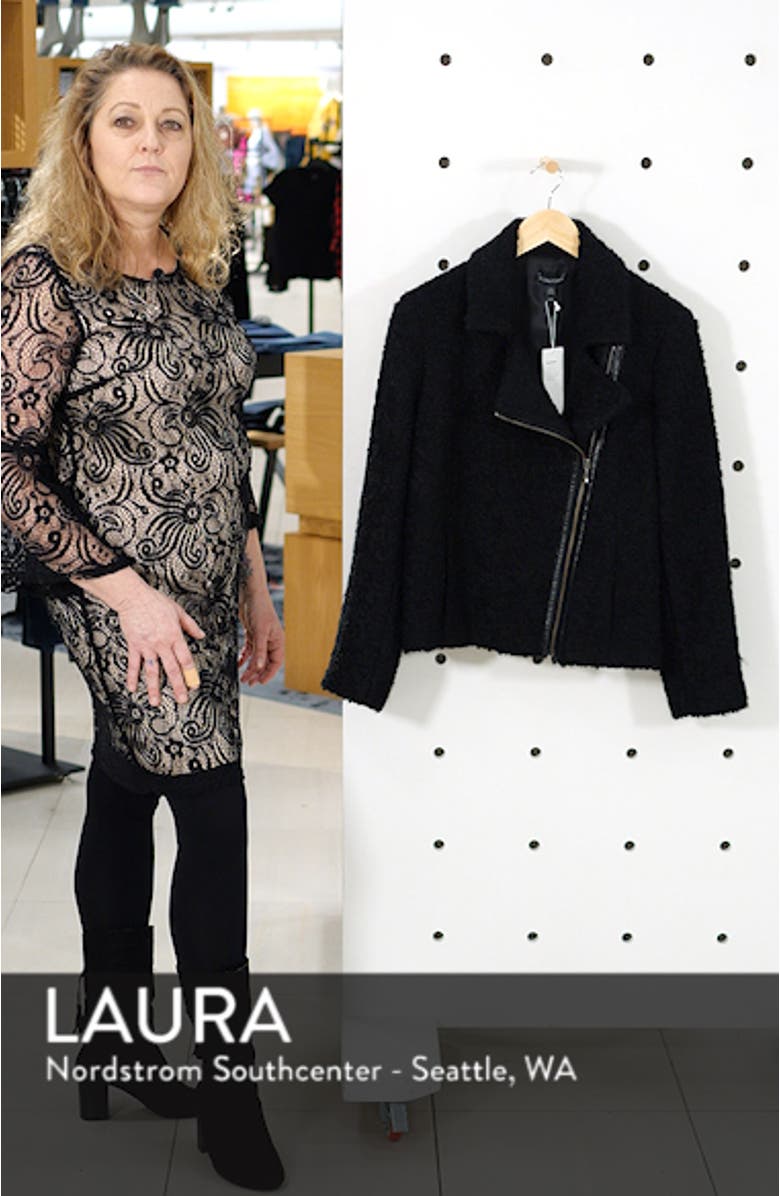 Alpaca Wool Blend Bouclé Moto Jacket, sales video thumbnail