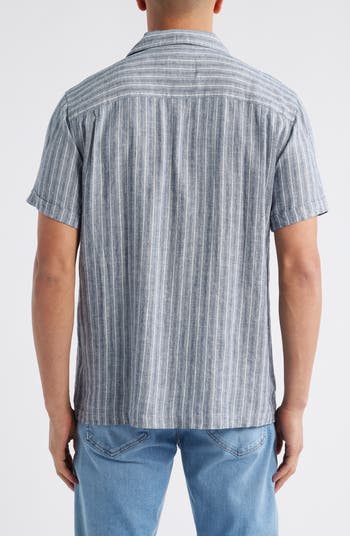 Waimea Stripe Linen Blend Camp Shirt