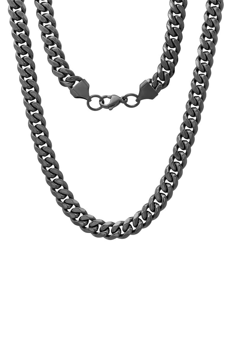 Curb Chain Necklace, Main, color, BLACK