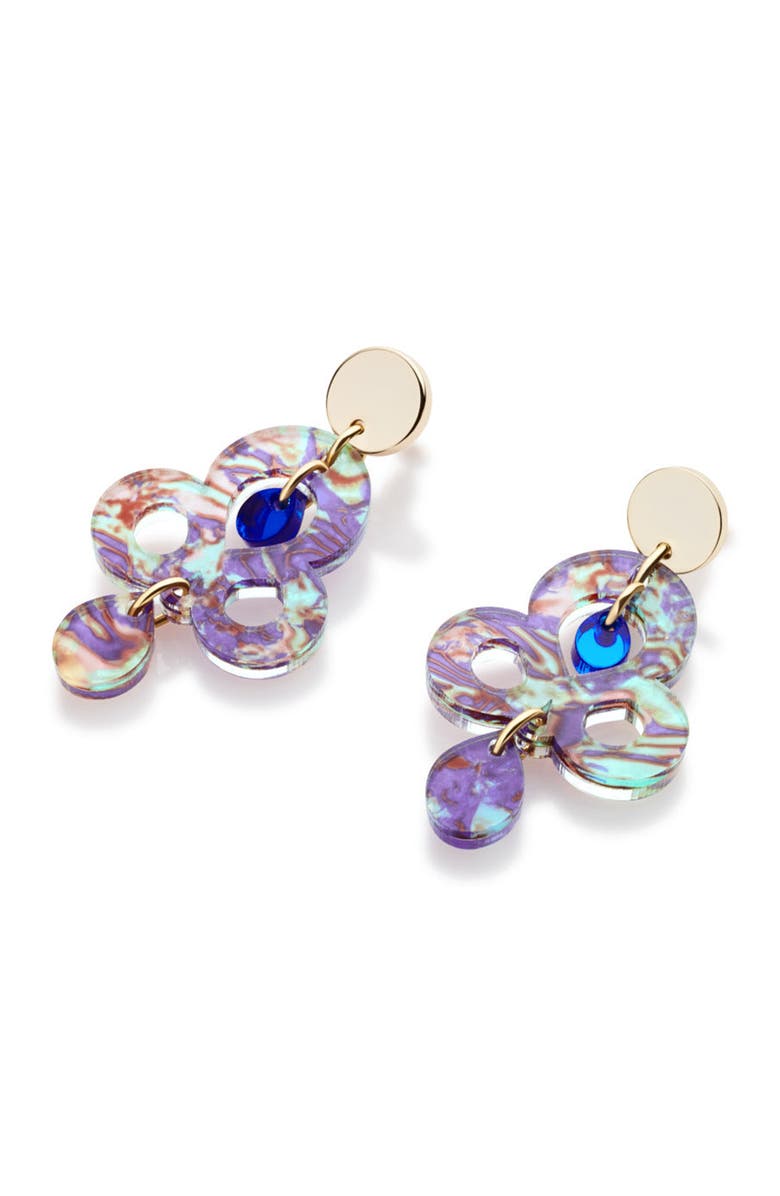 Toolally Mini Batik Earrings - Blue Splatter, Alternate, color, Blue Splatter