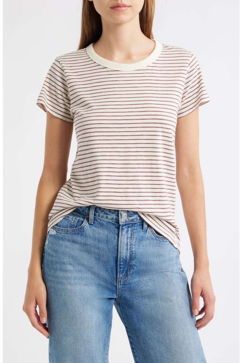 The Slub Stripe T-Shirt, Main, color, BEIGE MULTI