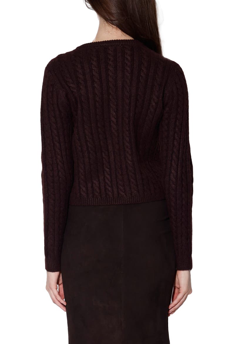 Giselle Cable Stitch Cardigan Sweater, Alternate, color, PLUM