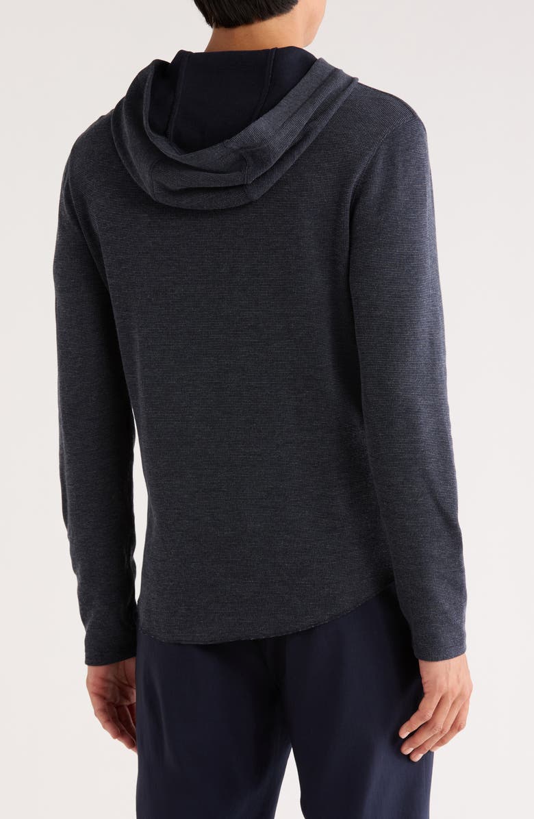 Vince Rib Flat Hoodie, Alternate, color, Coastal/ Off White