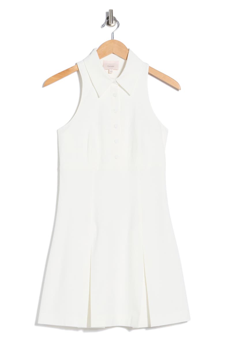 Casette Sleeveless Ft & Flare Shirtdress, Alternate, color, WHITE