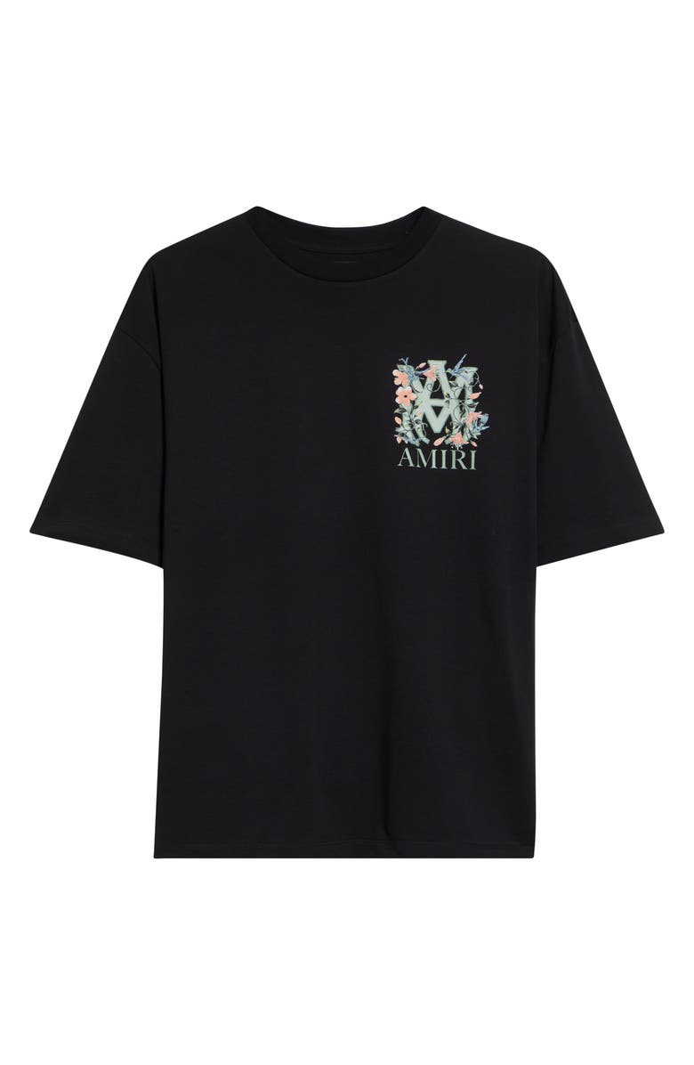 AMIRI MA Floral Oversize Graphic T-Shirt, Main, color, Black Archived