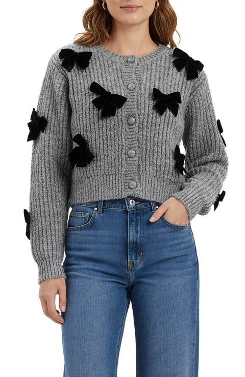 Bow Appliqué Cardigan