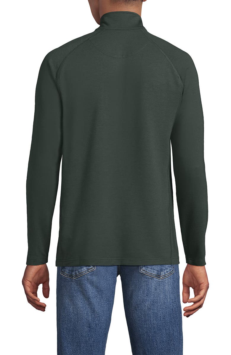 Lands' End Long Sleeve Raglan Hybrid Quarter Zip, Alternate, color, Evening Forest