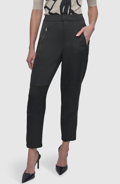 Zip Pocket Satin Pants
