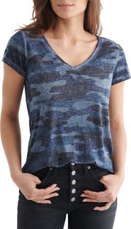 Lucky Brand Camo Burnout T-Shirt