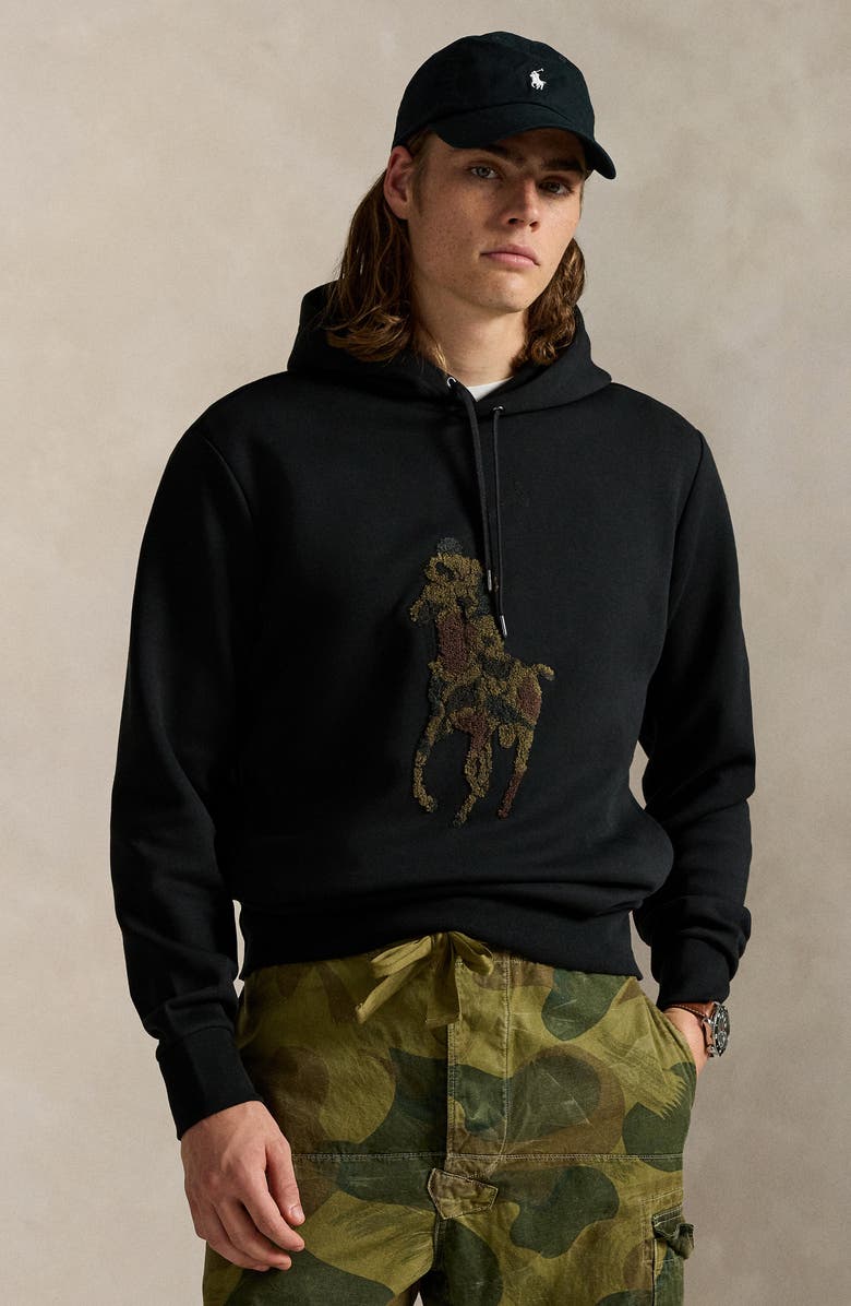 Polo Ralph Lauren Camo Big Pony Appliqué Double-Knit Hoodie, Alternate, color, 