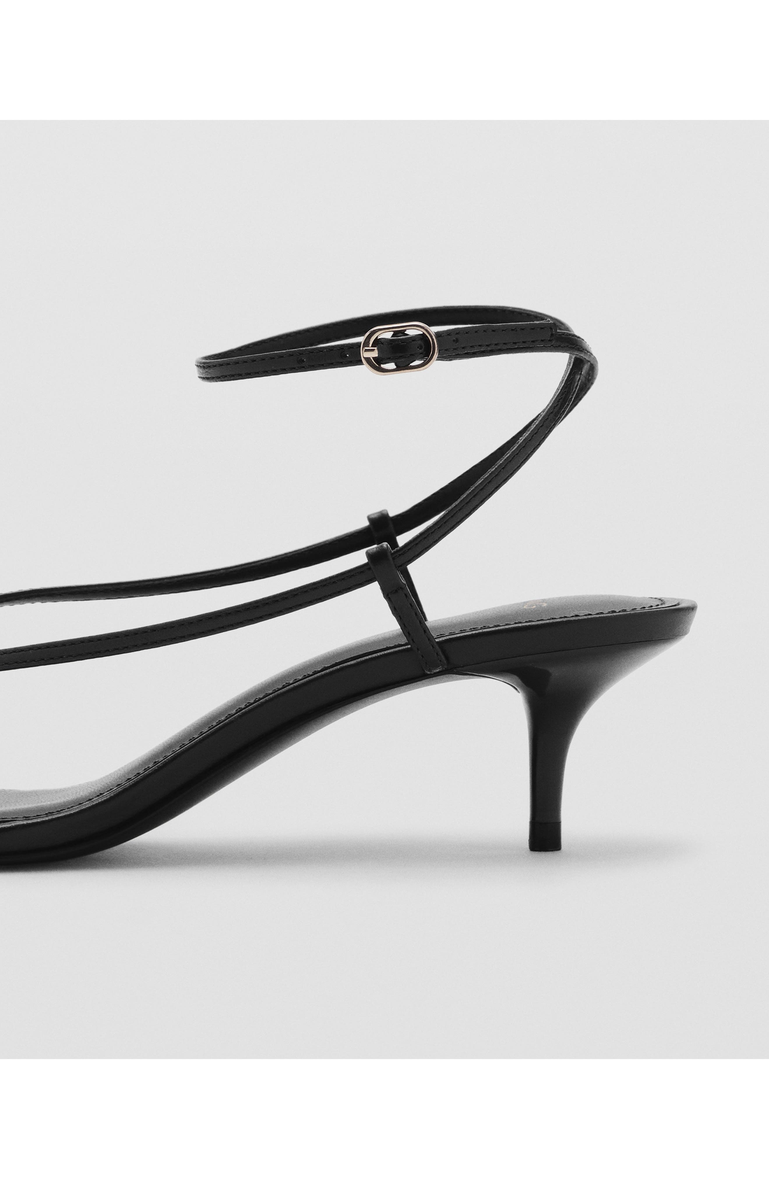 MANGO Ankle Strap Sandal, Alternate, color, Black