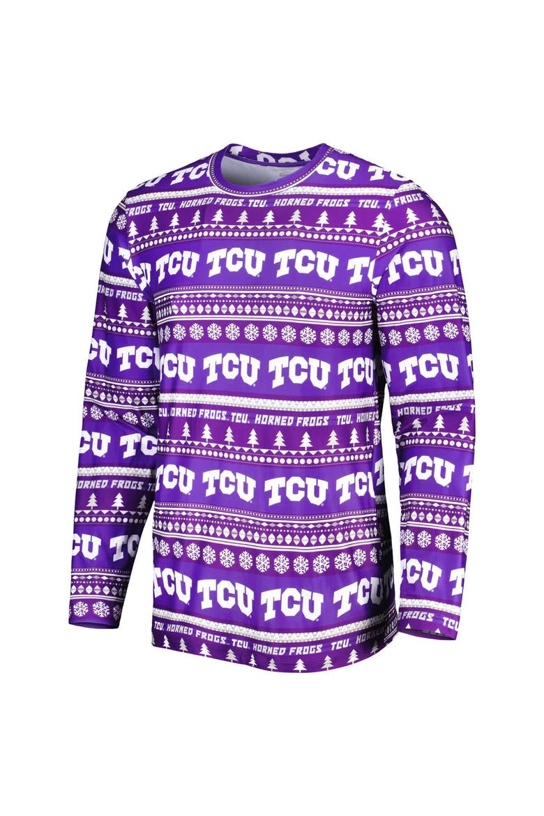 Men's Concepts Sport Purple TCU Horned Frogs Swivel Long Sleeve T-Shirt & Pants Sleep Set, Alternate, color, Purple