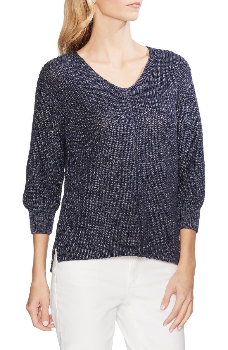 Vince Camuto V-Neck Marled Sweater, Main, color, 