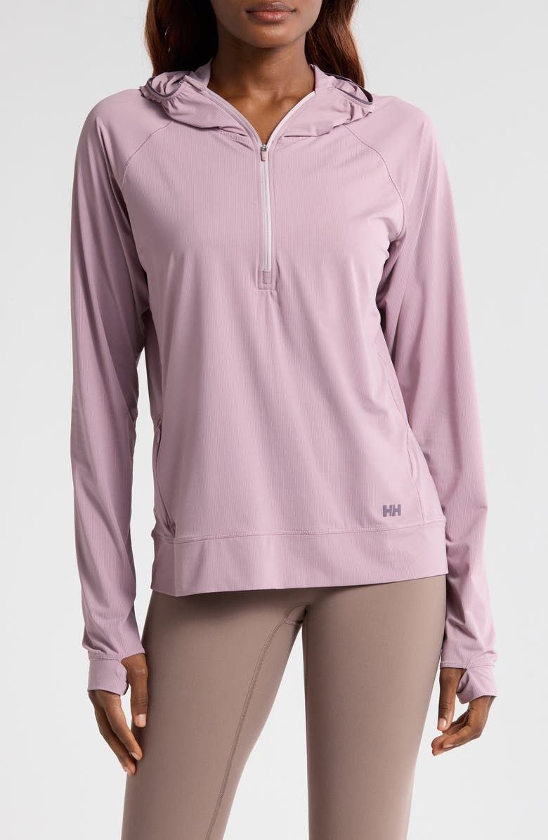 Helly Hansen Shine Solen Sun Half-Zip Hoodie, Main, color, 