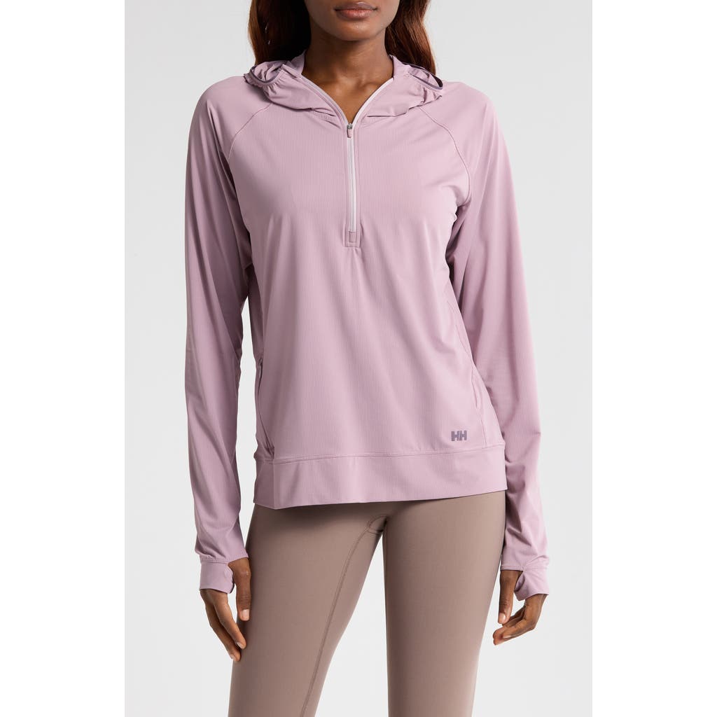Helly Hansen Shine Solen Sun Half-zip Hoodie In Purple Clay