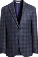 Jack Victor Midland Contemporary Fit Blue Plaid Wool Sport Coat