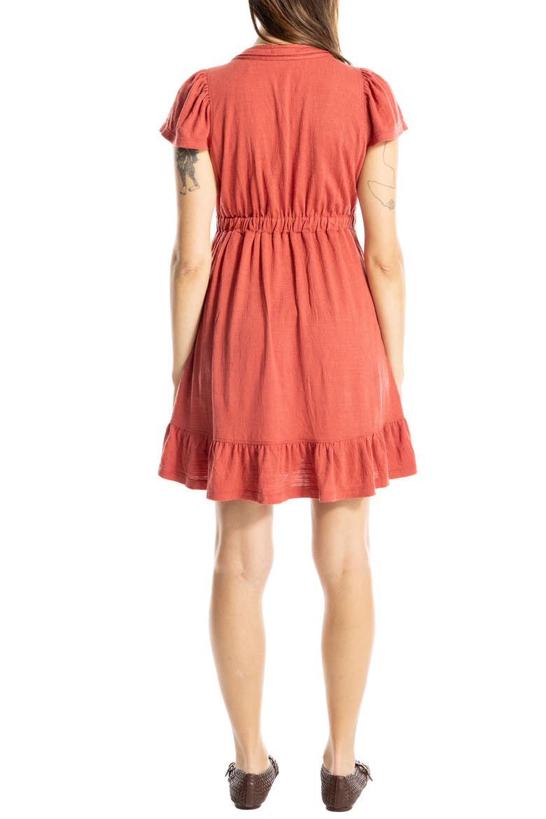 V-neck Jersey Dress, Alternate, color, WASED RED