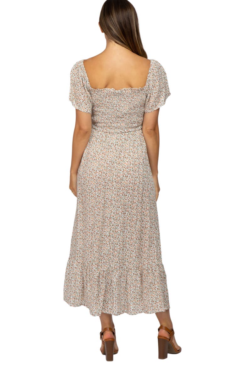 PinkBlush Floral Smocked Maxi Dress, Alternate, color, Ivory