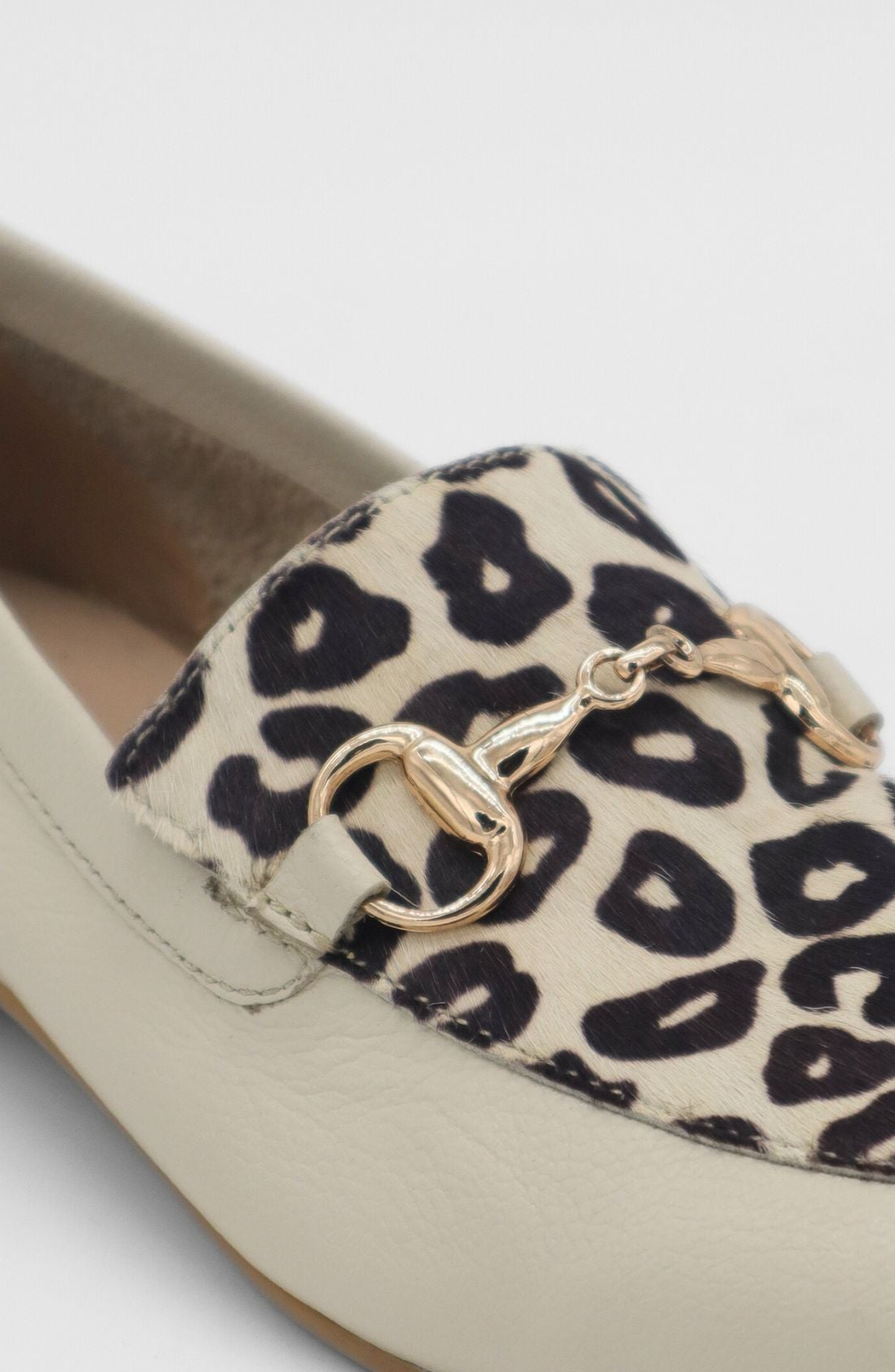 Gentilezza Slip-On Leather Loafers, Alternate, color, Ivory Leopard