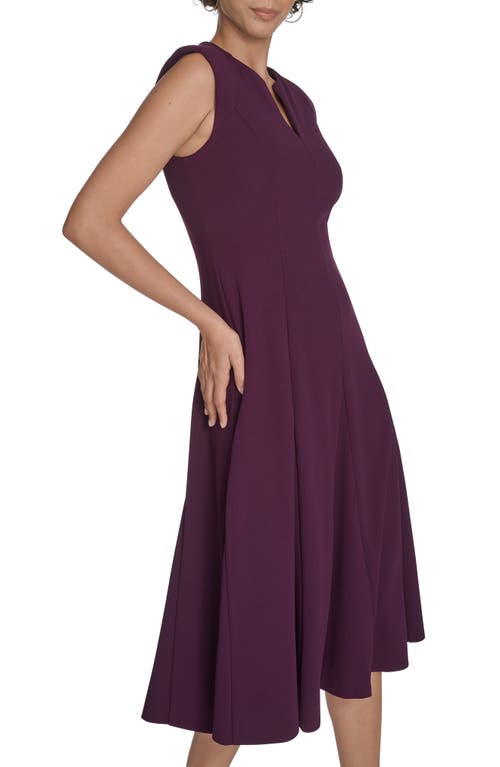 Calvin Klein Sleeveless A-line Midi Dress In Purple