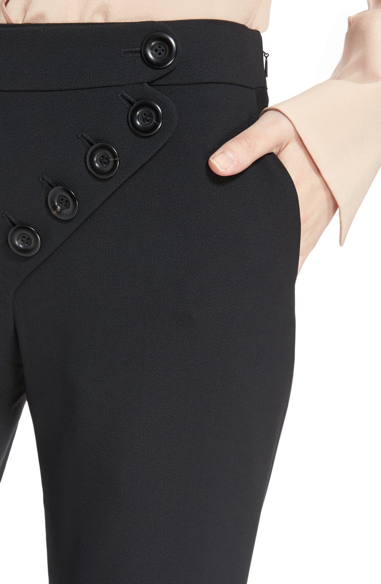 Chloé Asymmetrical Button Flare Cady Pants, Alternate, color, 