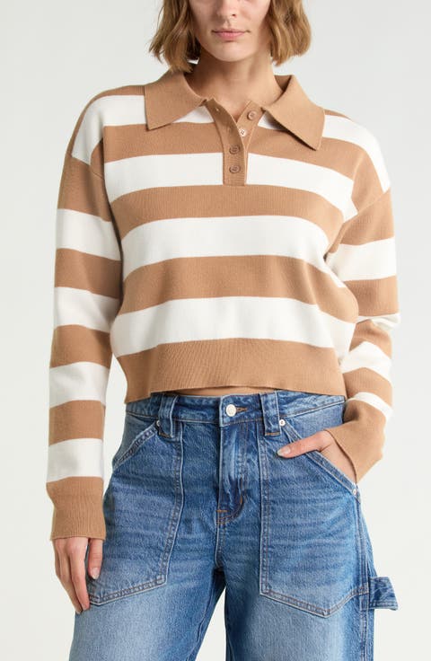 Striped Polo Sweater