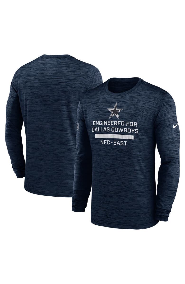 Nike Men's Nike Navy Dallas Cowboys Sideline Velocity Performance Long Sleeve T-Shirt, Alternate, color, Navy