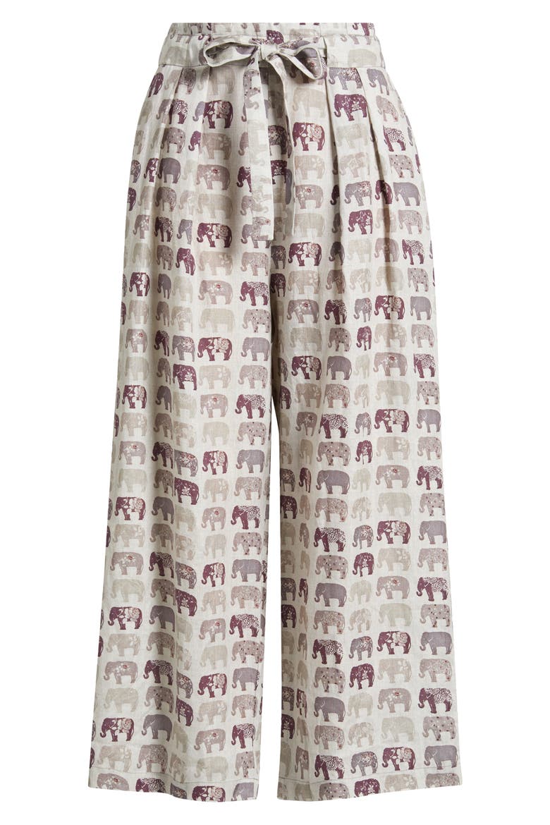 Print Tie Waist Crop Wide Leg Pants, Alternate, color, MULTI