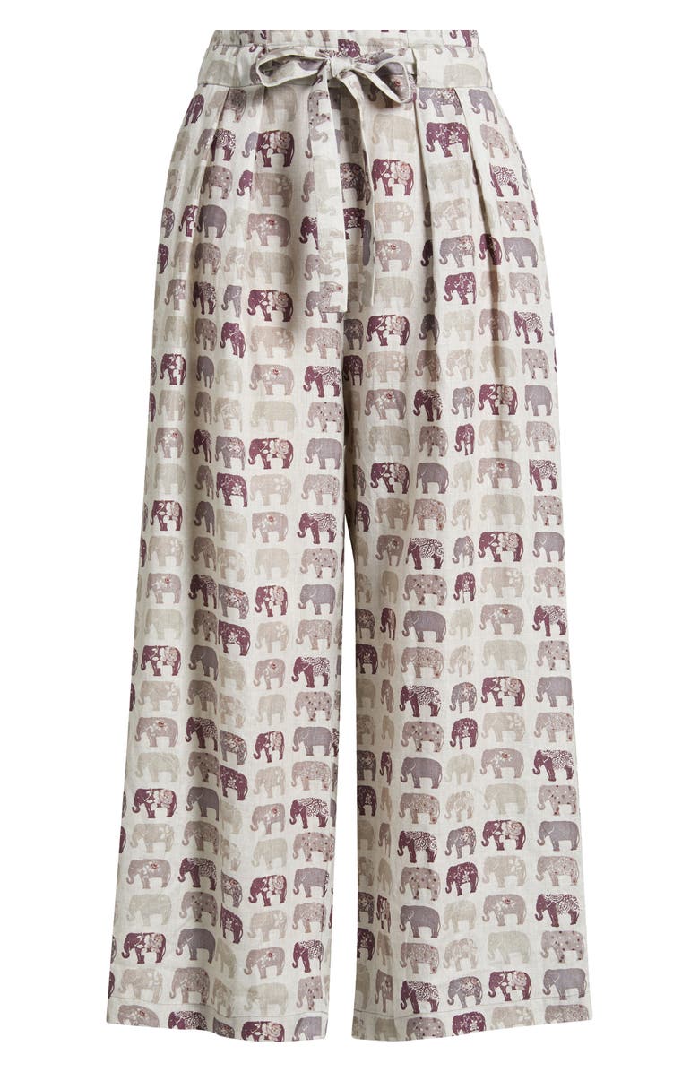 APNY Print Tie Waist Crop Wide Leg Pants, Alternate, color, Multi