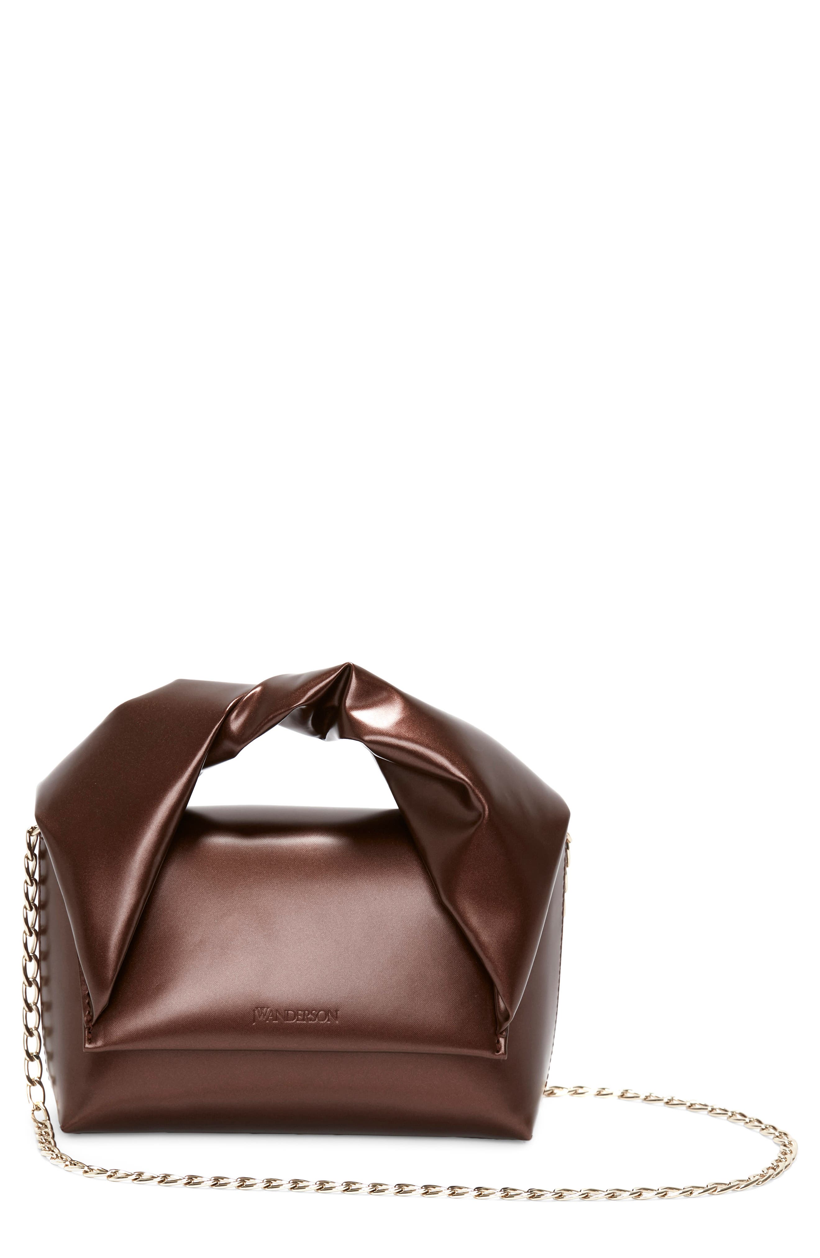 JW Anderson Small Twister Satin Top Handle Bag, Main, color, 