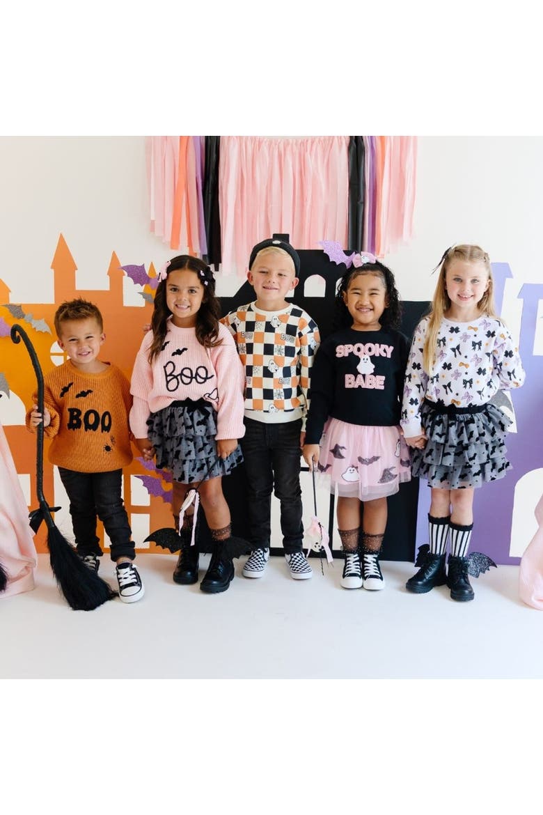 Spooky Babe Patch Halloween Sweatshirt, Alternate, color, Black