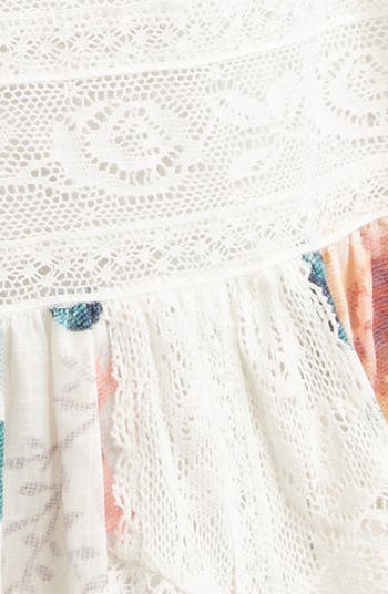 Acacia Watercolor Floral & Lace Trim Minidress