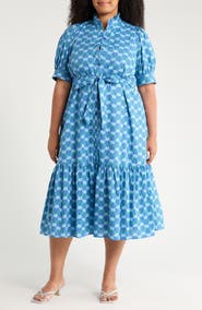 SUGARLIPS Giles Driftwood Floral Cotton Shirtdress