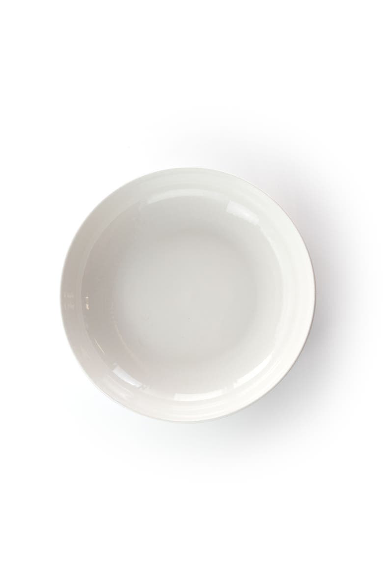 Elama Elle 18 Piece Porcelain Dinnerware Set with 2 Large Serving Bowls, Alternate, color, White