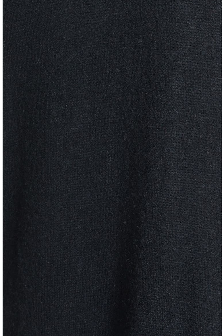 Cashmere Zip Front Cardigan, Alternate, color, BLACK/ CHARCOAL