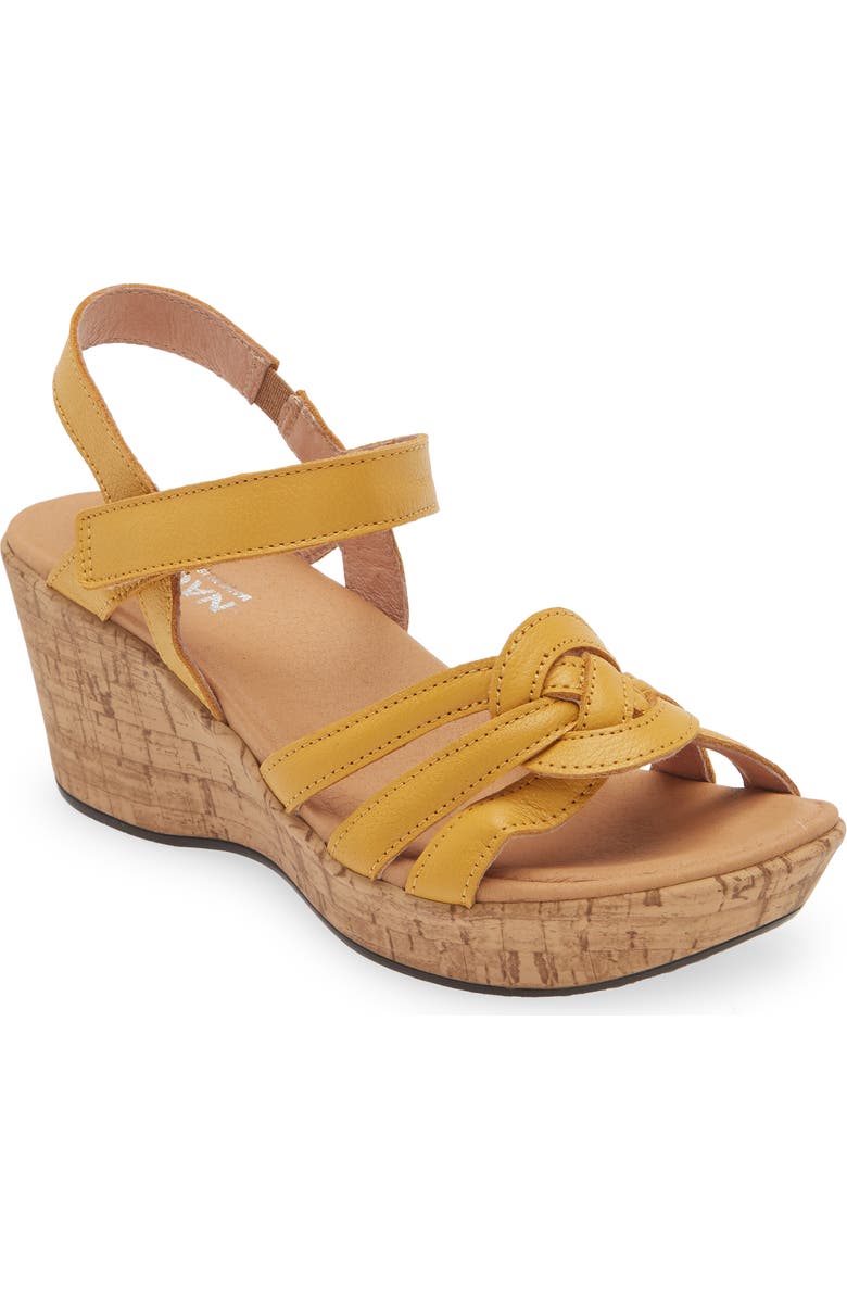 Naot Tropical Platform Wedge Sandal, Main, color, Marigold Leather