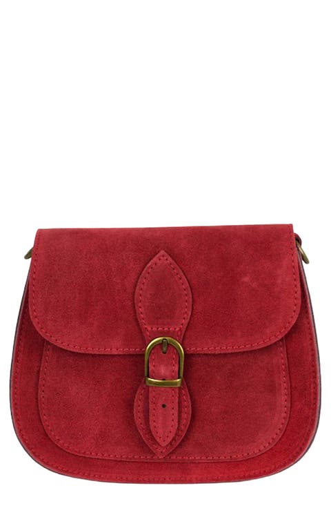 Annie Buckle Suede Crossbody Bag