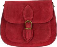 Persaman New York Annie Buckle Suede Crossbody Bag