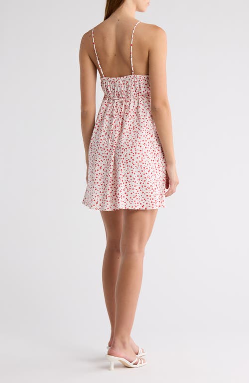 Abound Printed Minidress In Ivory- Red Mina Floral