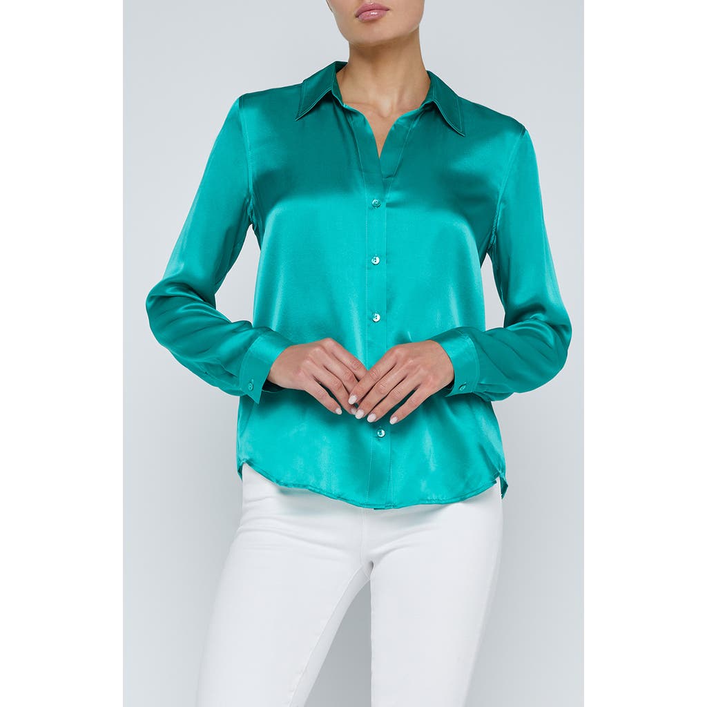L Agence Tyler Long-sleeve Blouse In Green