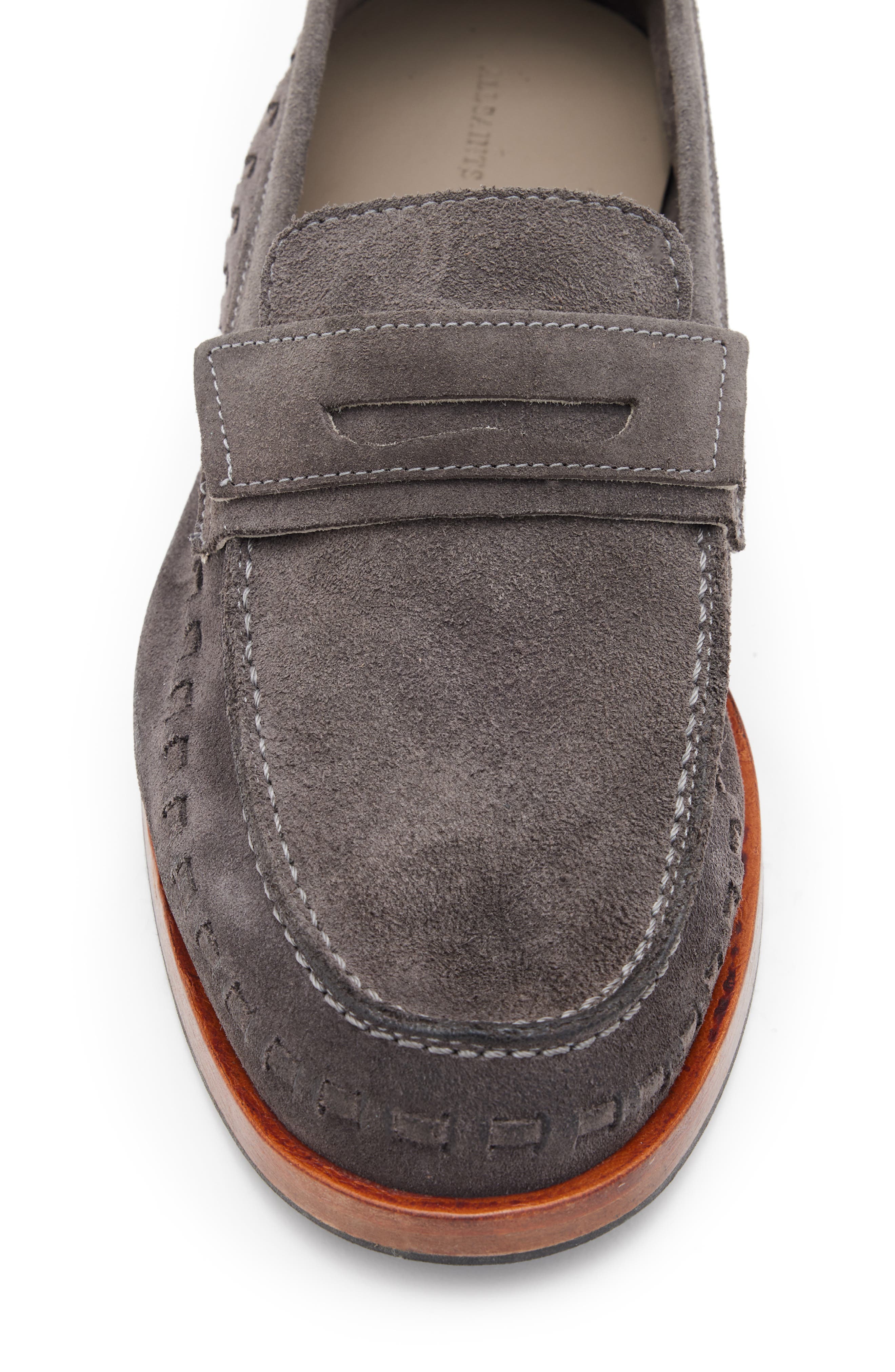 AllSaints Sammy Suede Penny Loafer, Alternate, color, 