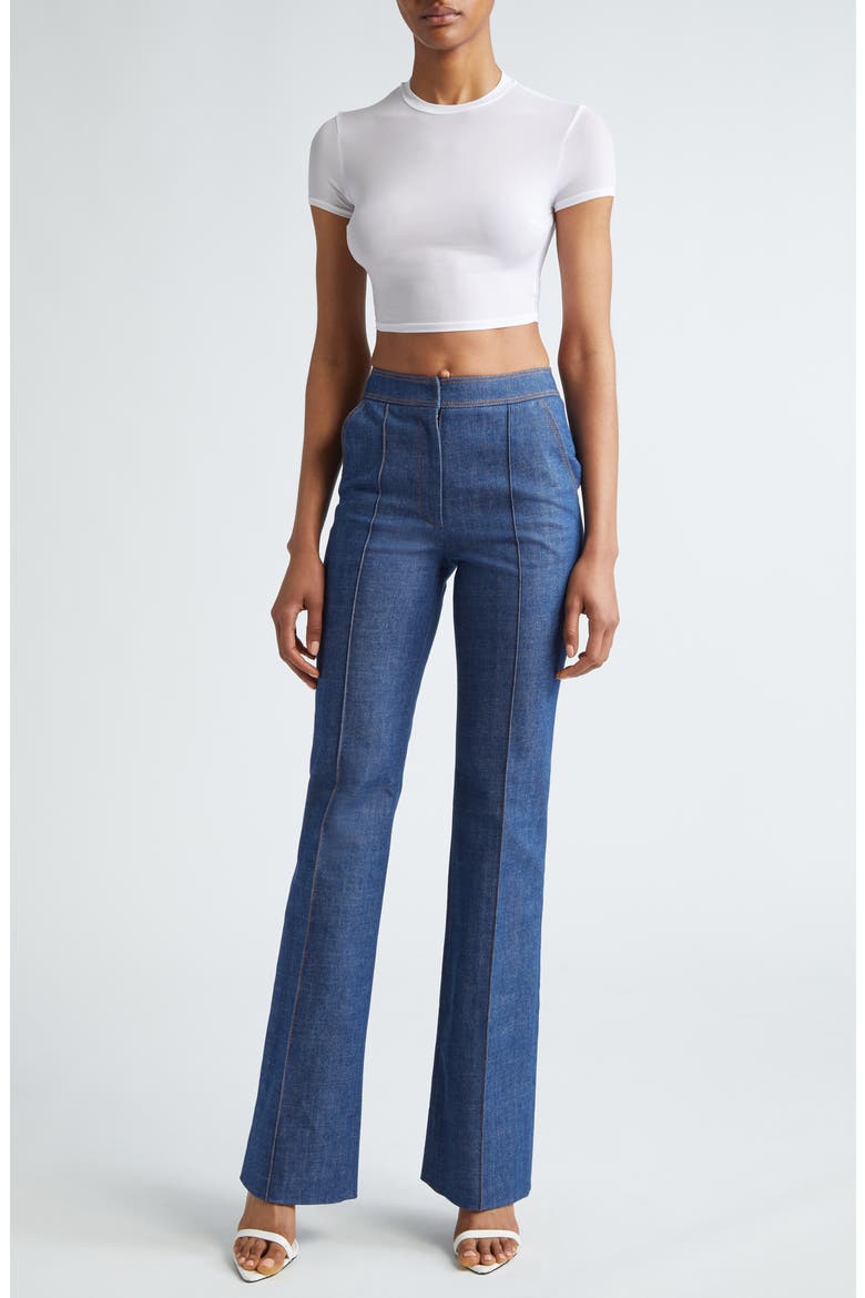 Semisheer Crop Top, Alternate, color, WHITE