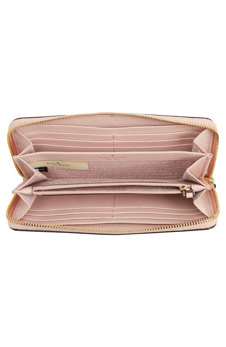 Kate Spade New York by the pool - flamingo lacey leather wallet, Alternate, color, 