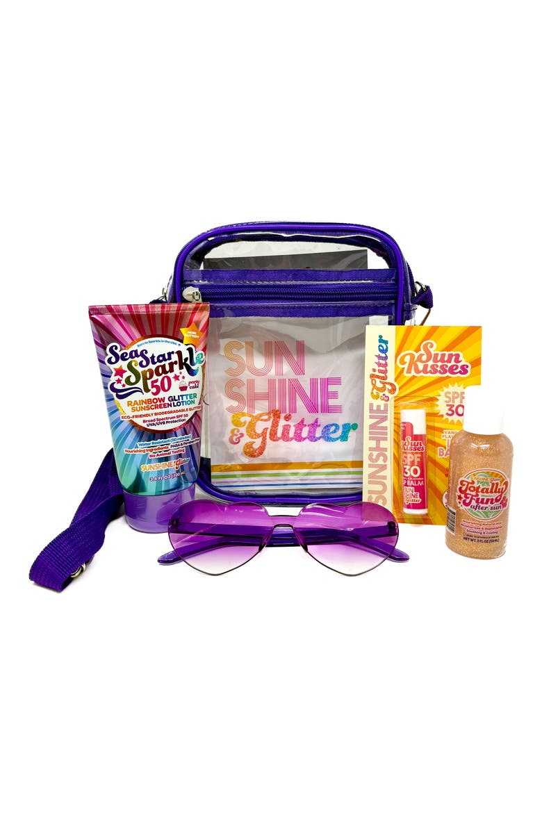 Glam On The Go Party Cake SPF Gift Set, Alternate, color, PURPLE