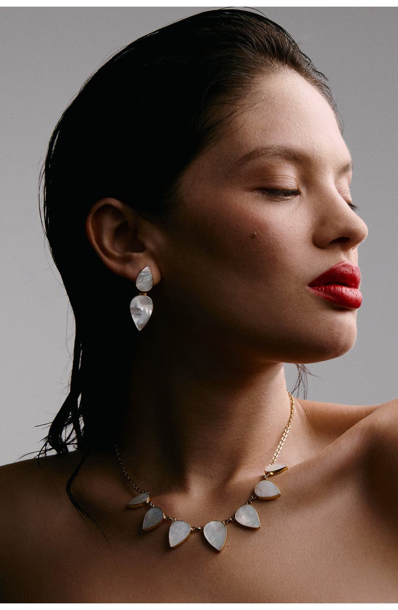 Freya Rose Warrioress Mother of Pearl Pear Drops, Alternate, color, Pear Drop
